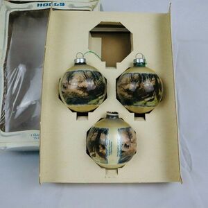 VTG Rare 3 Gysbrecht Lytens Leytens Paysage de Neige Christmas Glass Ornaments